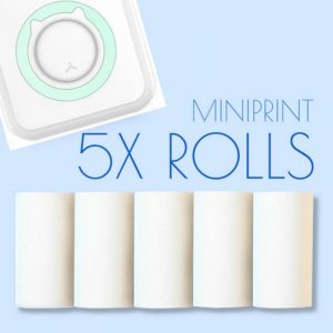5 x role suplimentare de hârtie albă pentru MINIPRINT