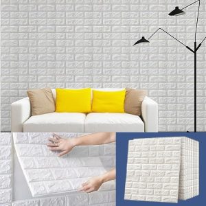 (5 bucăți) Tapet Autoadeziv Cu Model 3D De Cărămidă | BRICKSBY