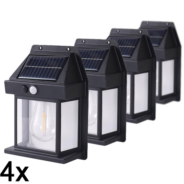 4x Lampă solară pentru exerior cu senzor de mișcare | FLUXLAMP