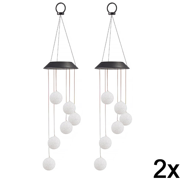 2x Lampă suspendată solară cu LED | AURAWIND