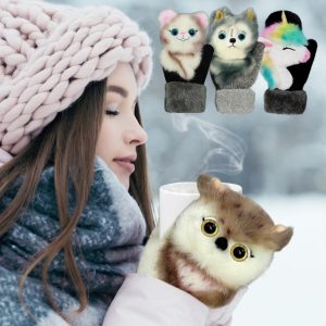 Mănuși cu un singur deget și cu imagini de animale MITTENPET